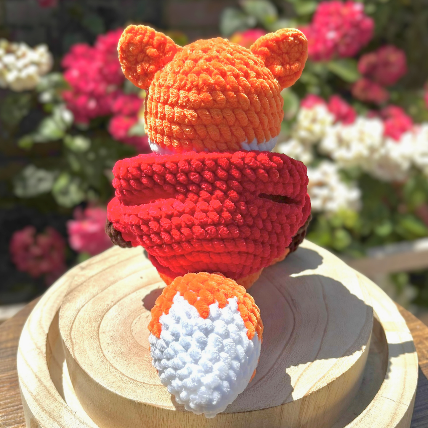 Crochet Hoody Fox With Interactive Red Hoody