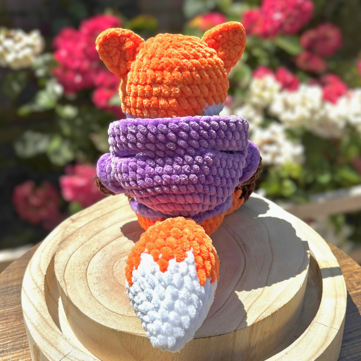 Crochet Hoody Fox With Interactive Purple Hoody