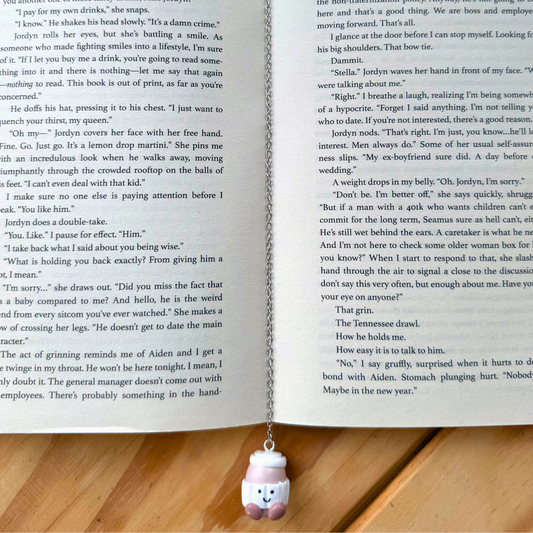 Coffee Cup Polymer Clay Chain Bookmark