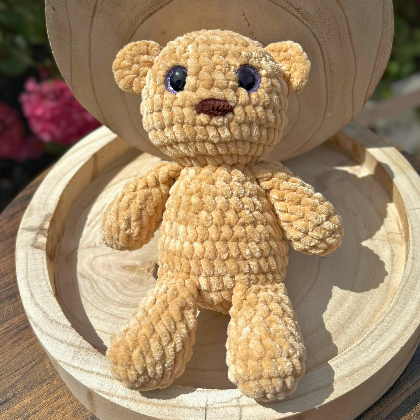 Crochet Chenille Bear in Beige
