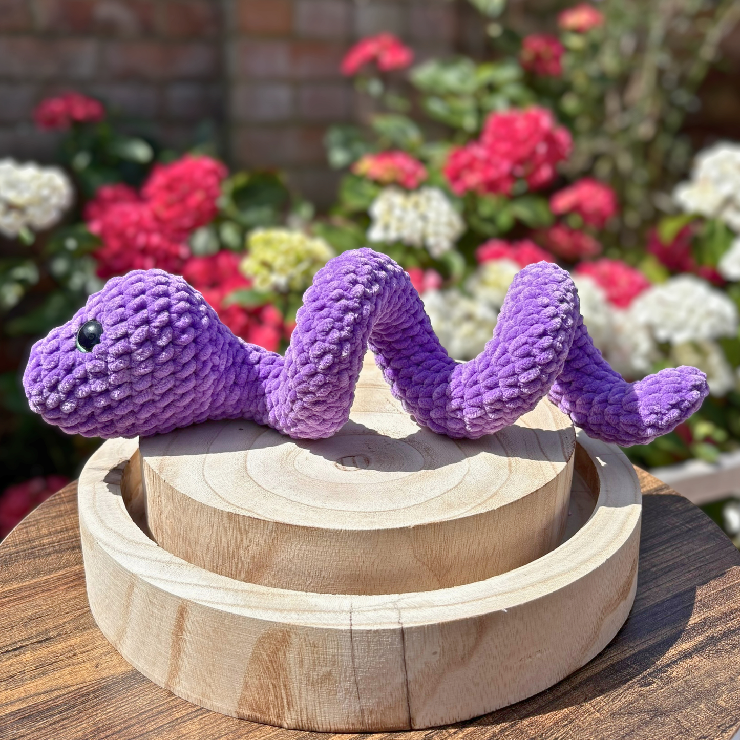 Crochet Chenille Twisty Snake in Purple Colour