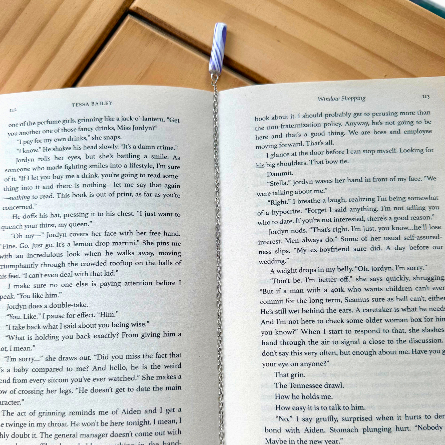 Purple Macaron Polymer Clay Chain Bookmark