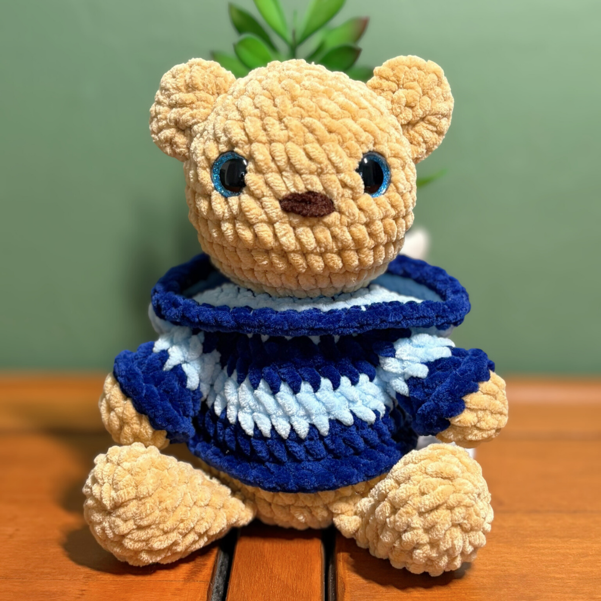 Crochet Hoody Bear With Striped Hoody