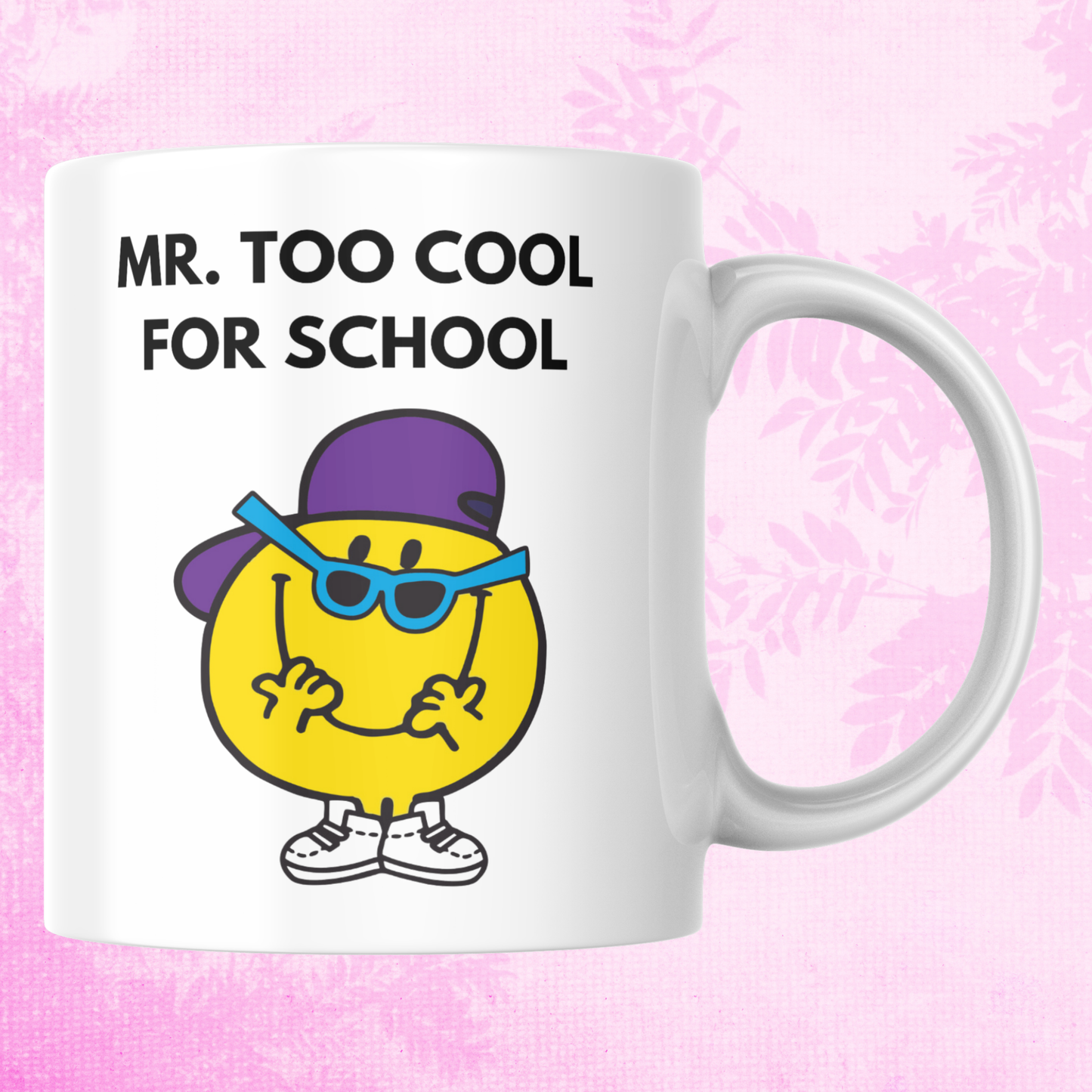 Novelty Mr. Men Mug, Mr. Too Cool For School, Can Be Personalised, Great Gift Idea