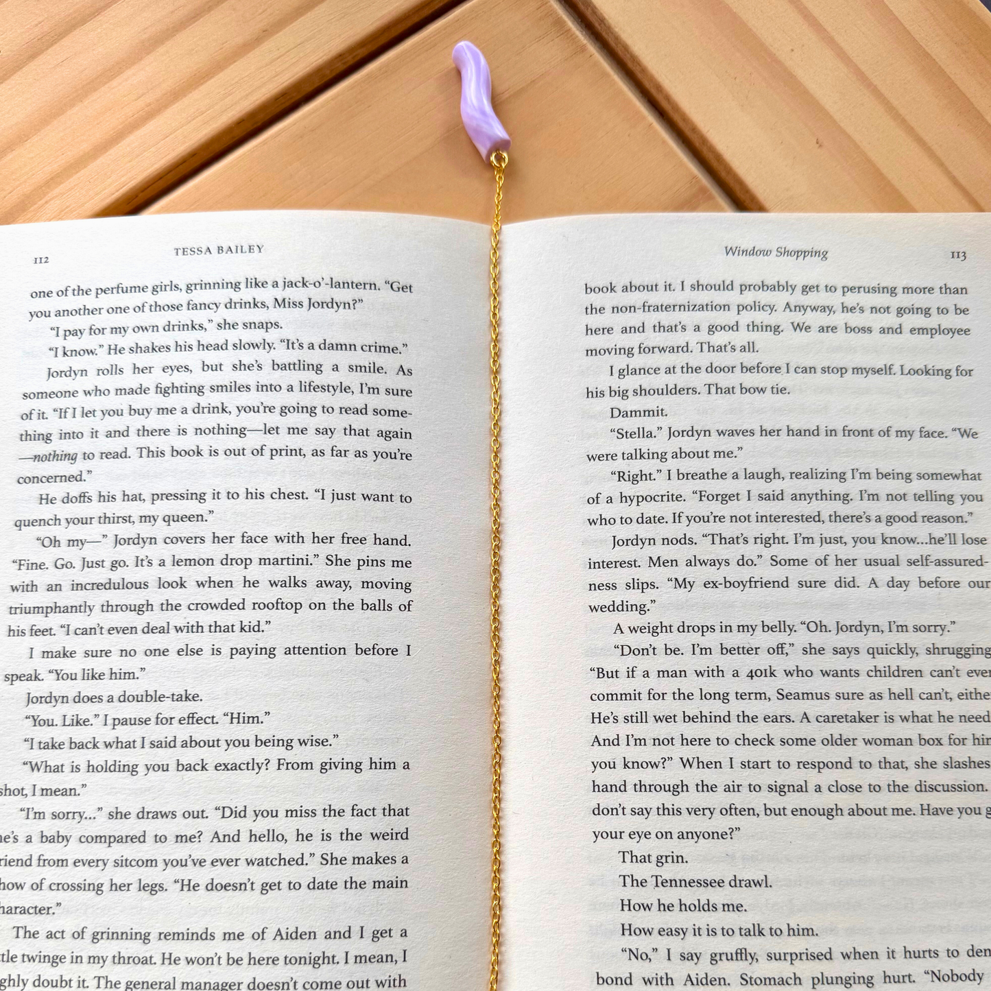 Purple Triple Book Stack Polymer Clay Chain Bookmark