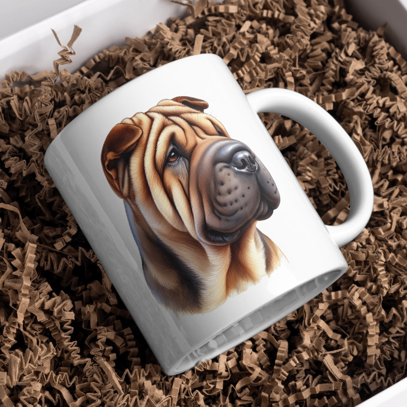 Shar Pei Dog 11oz White Mug, Perfect Gift Idea As It Comes Boxed.