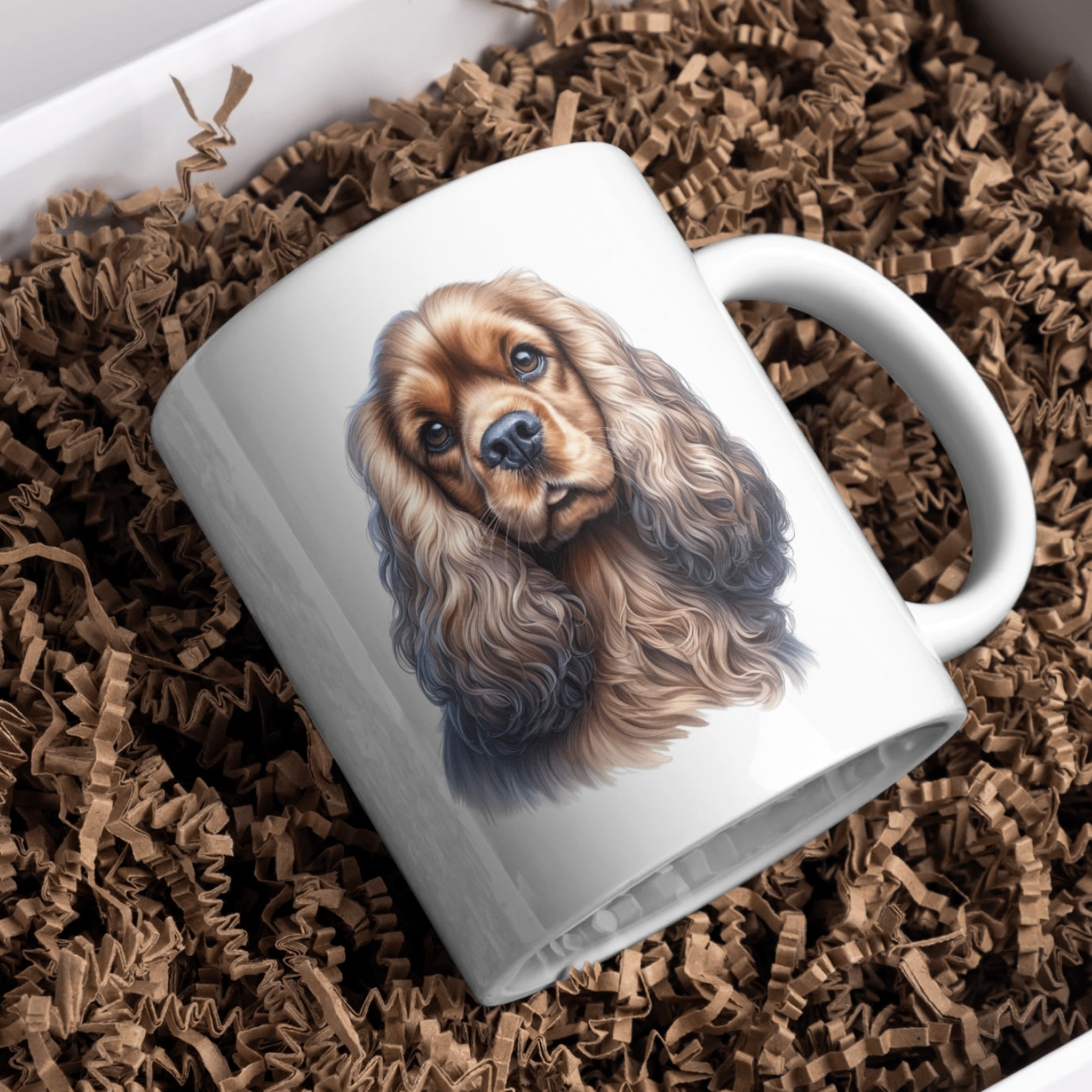 Cocker Spaniel Dog 11oz White Mug, Perfect Gift Idea As It Comes Boxed.