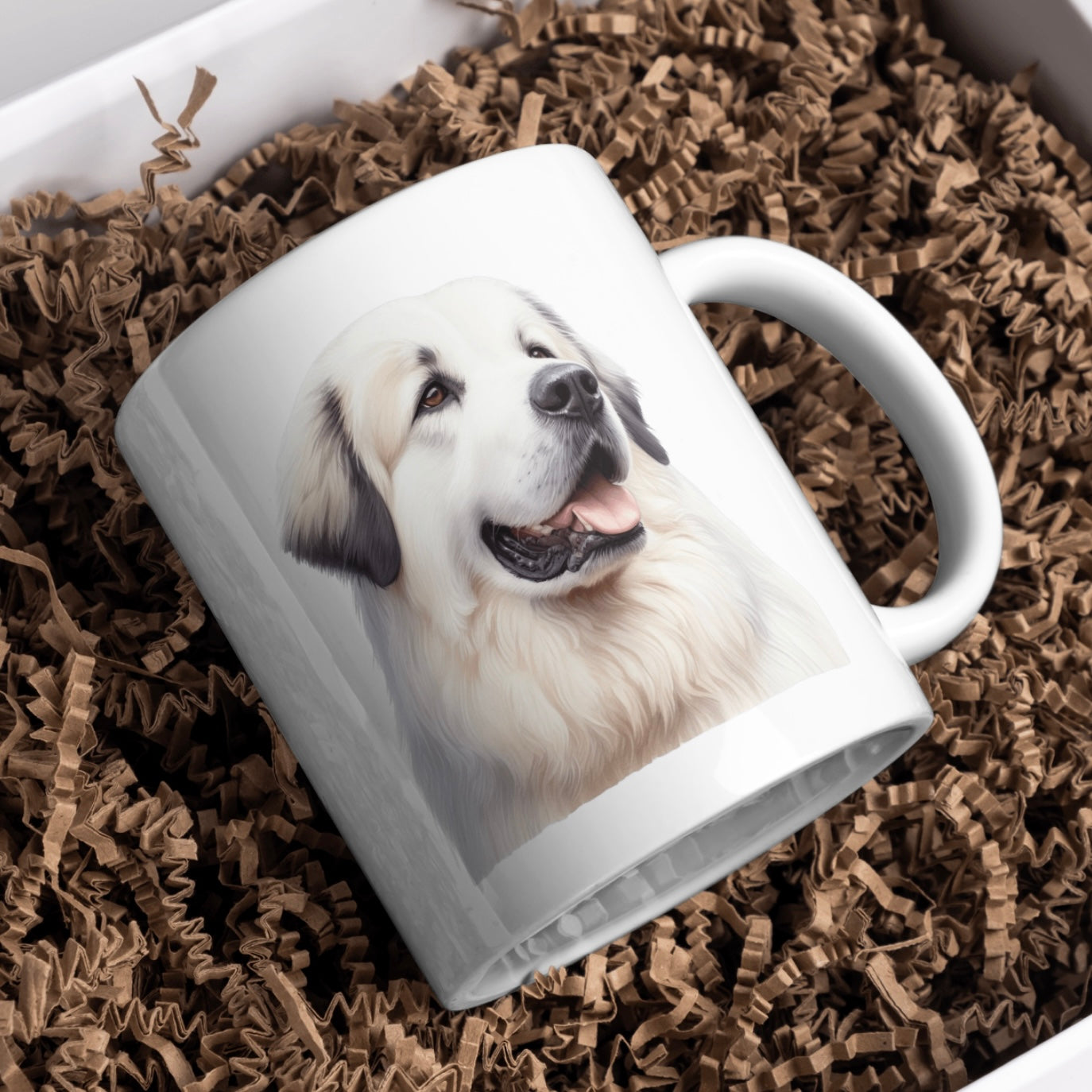 Great Pyrenees Dog 11oz White Mug, Perfect Gift Idea As It Comes Boxed.