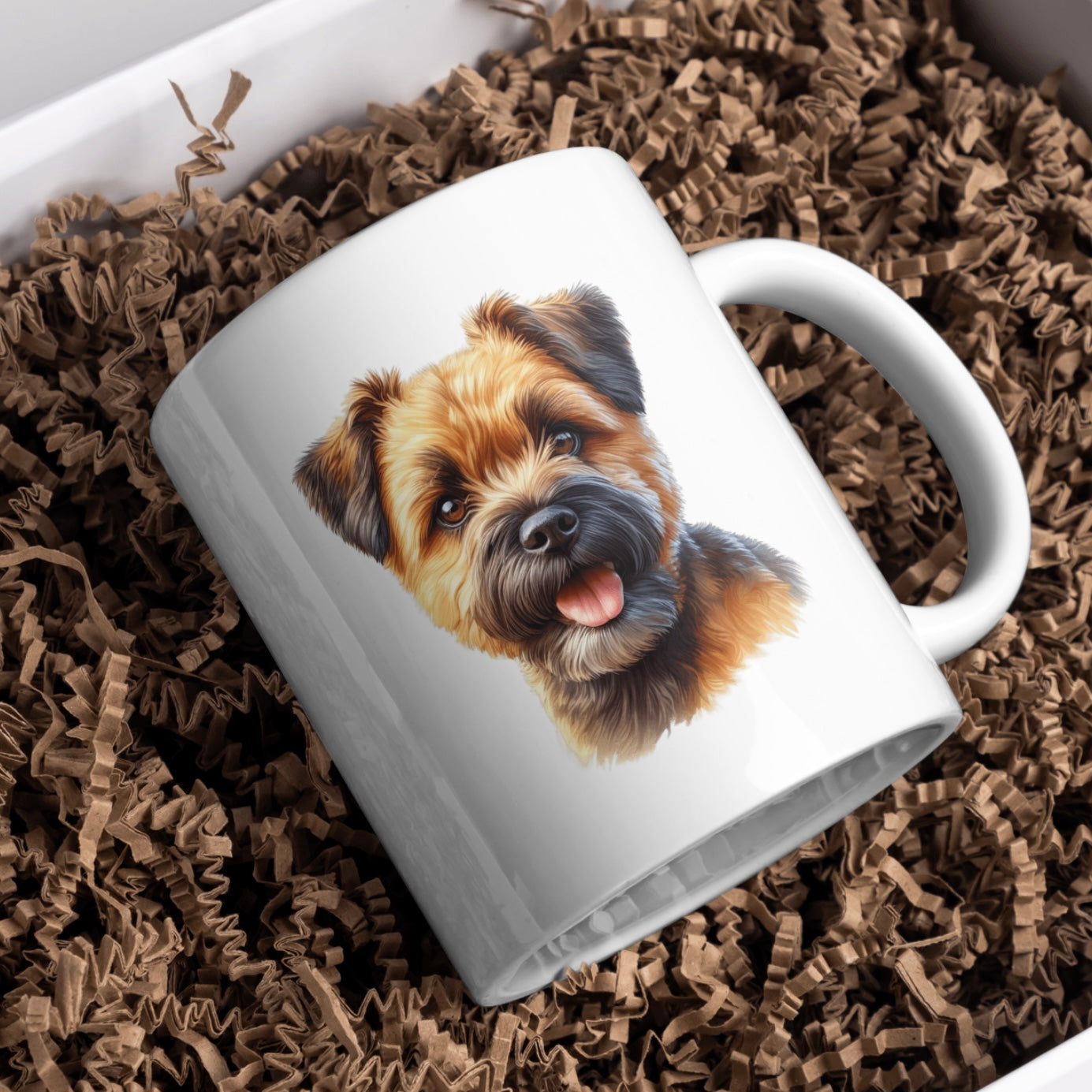Border Terrier Dog 11oz White Mug, Perfect Gift Idea As It Comes Boxed.