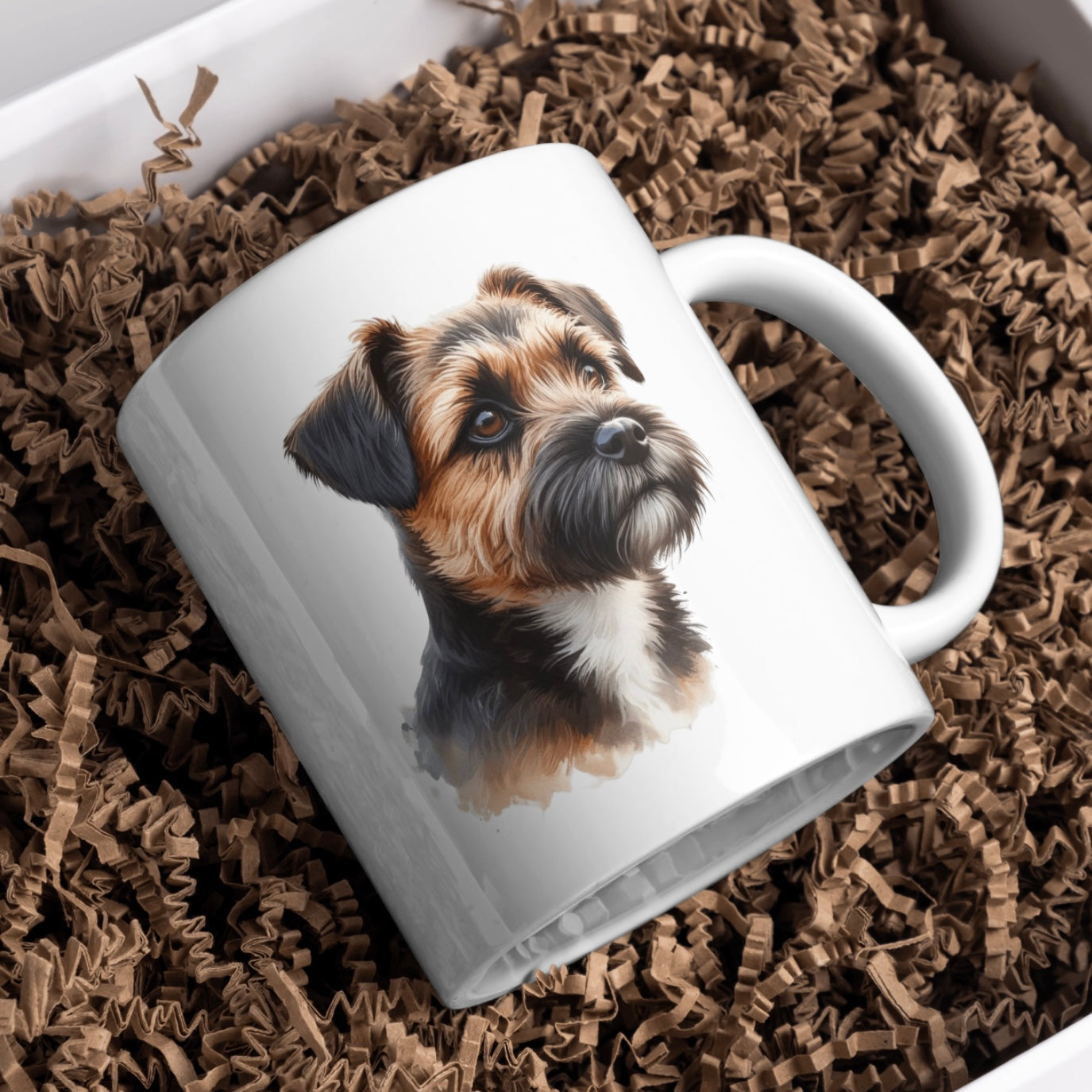 Border Terrier Dog 11oz White Mug, Perfect Gift Idea As It Comes Boxed.