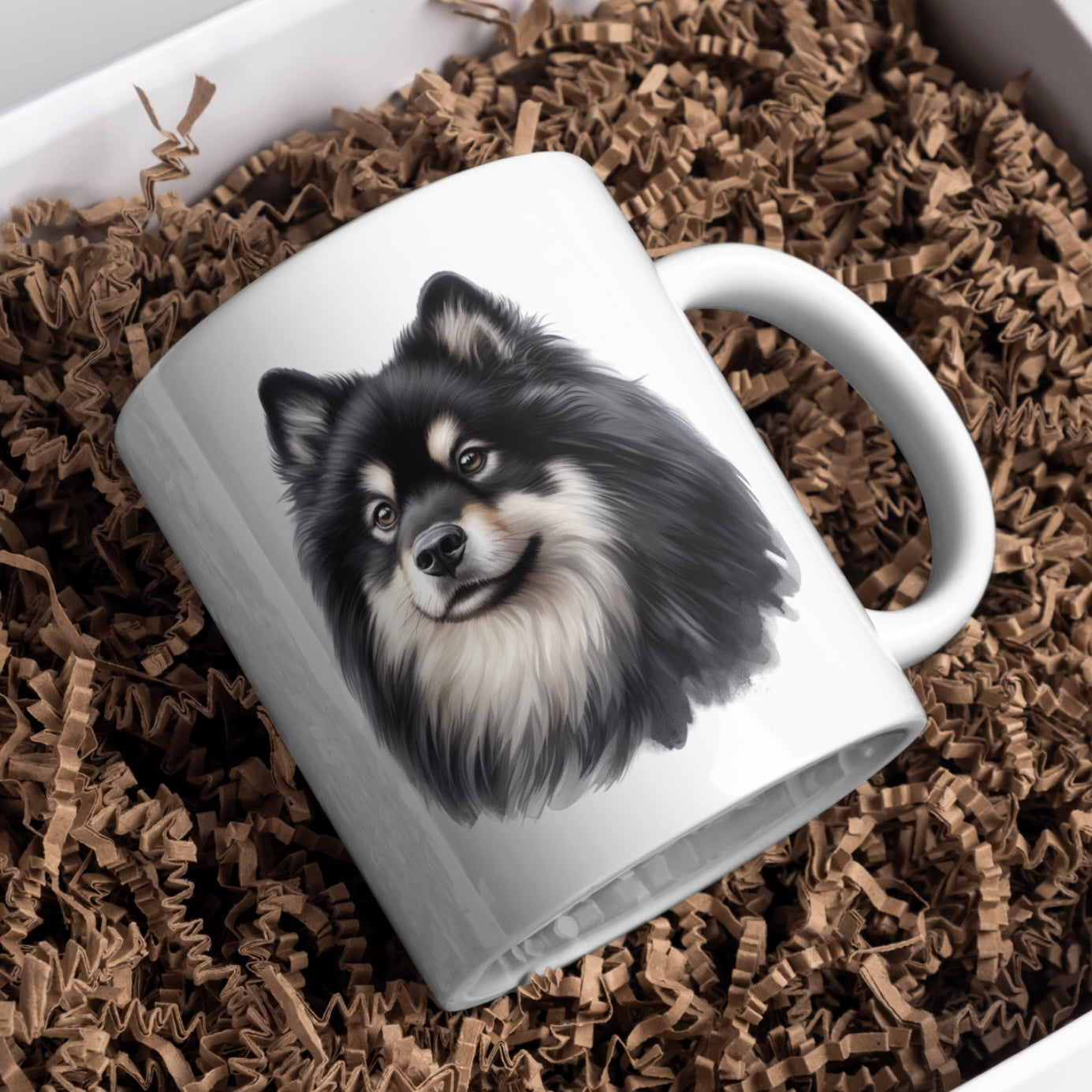 Finnish Lapphund Dog 11oz White Mug, Perfect Gift Idea As It Comes Boxed.