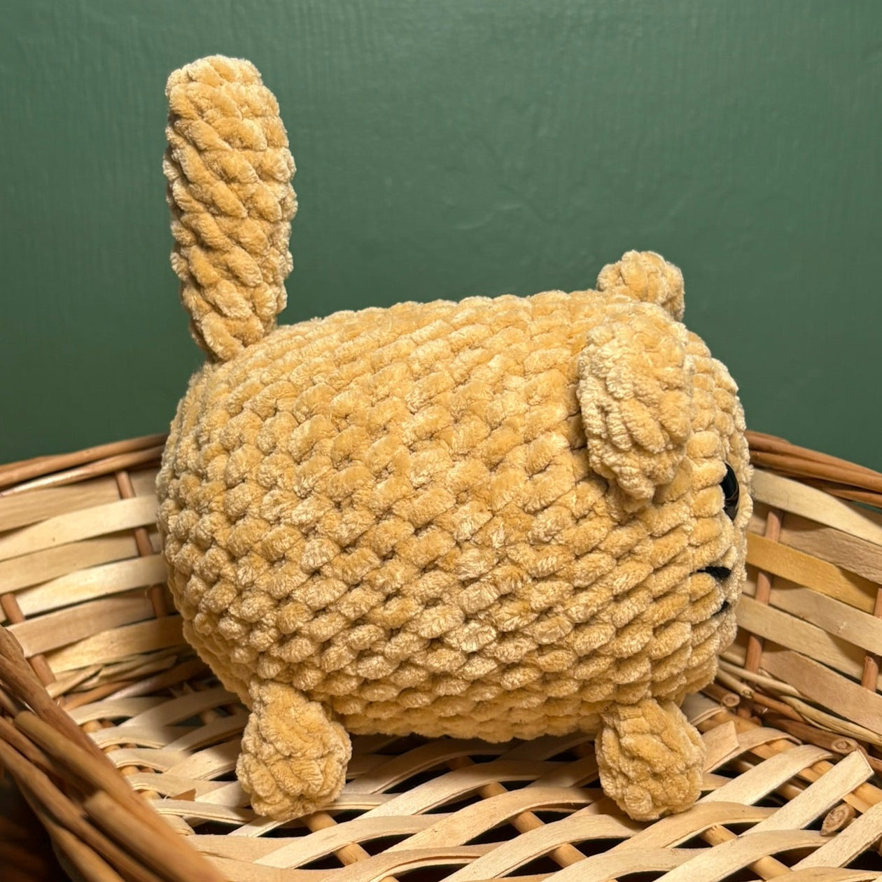 Crochet Chenille Loaf Cats with Glitter Eyes Various Colours