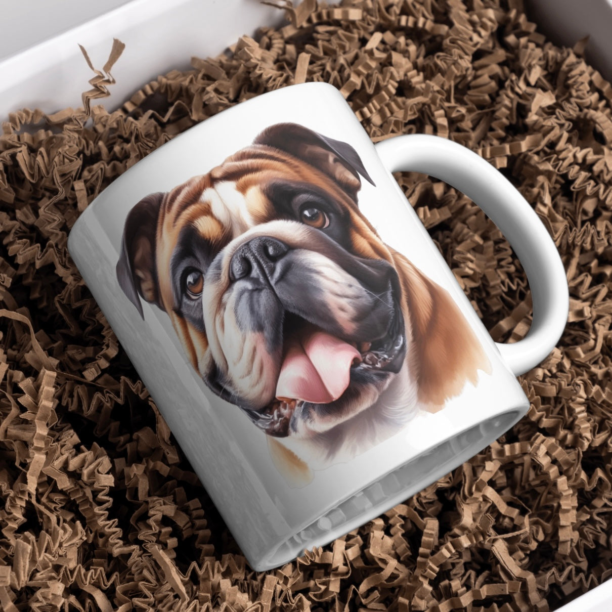 British Bull Dog 11oz White Mug, Perfect Gift Idea As It Comes Boxed.