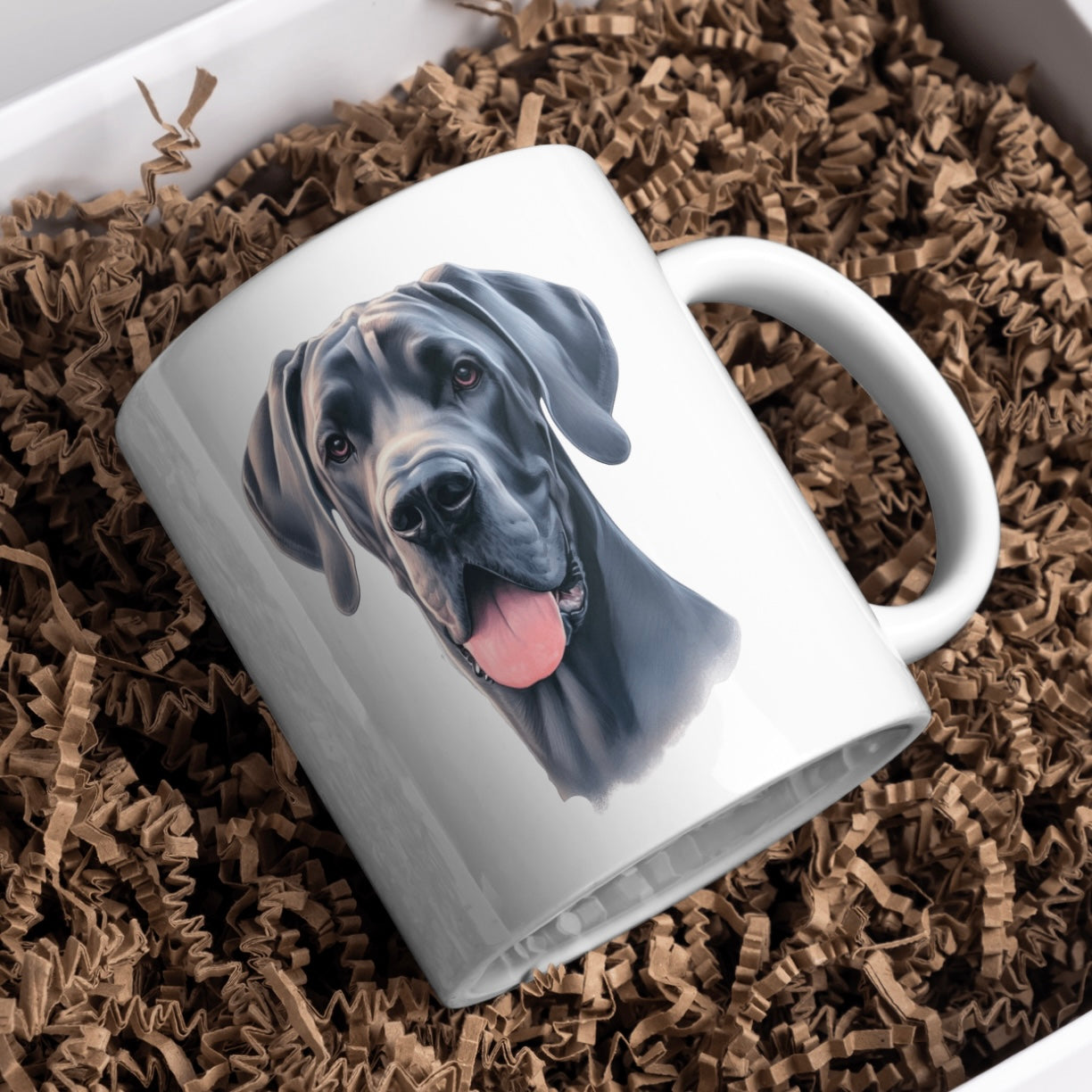 Great Dane Dog 11oz White Mug, Perfect Gift Idea As It Comes Boxed.