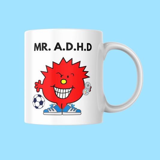 Novelty Mr. Men Mug, Mr. A.D.H.D, Can Be Personalised, Great Gift Idea