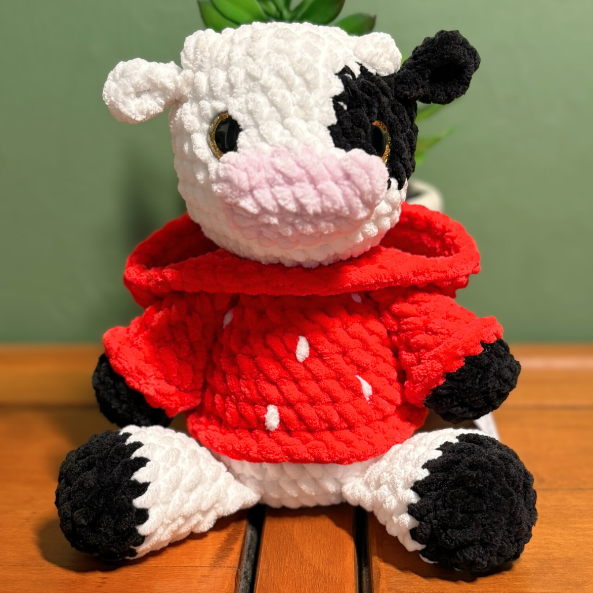 Crochet Strawberry Hoody Cow