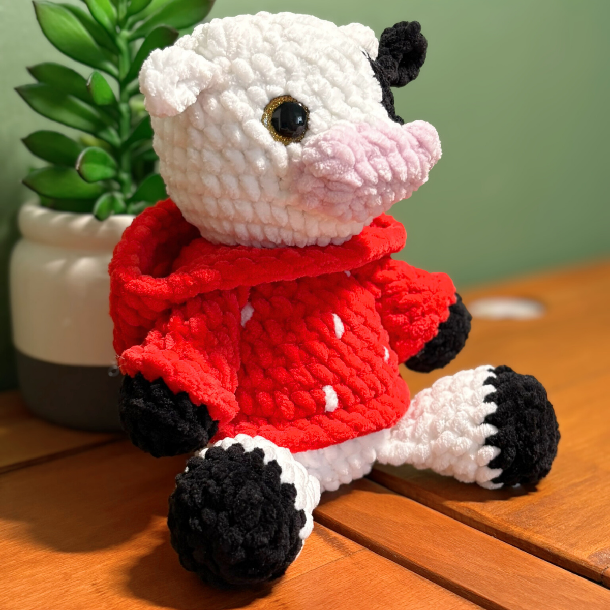 Crochet Strawberry Hoody Cow