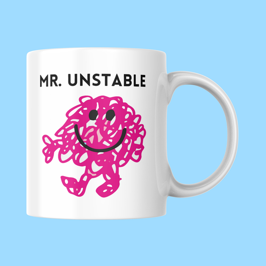 Novelty Mr. Men Mug, Mr. Unstable, Can Be Personalised, Great Gift Idea