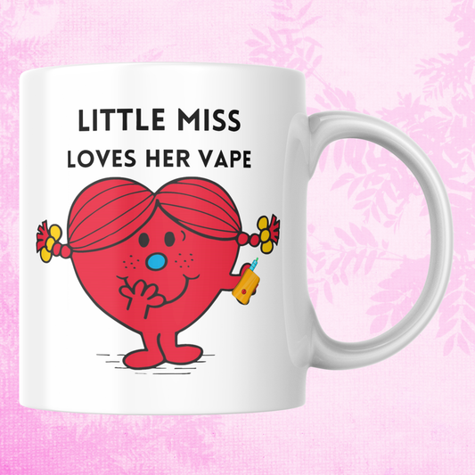 Novelty Little Miss Mug, Little Miss Loves Her Vape, Can Be Personalised, Great Gift Idea