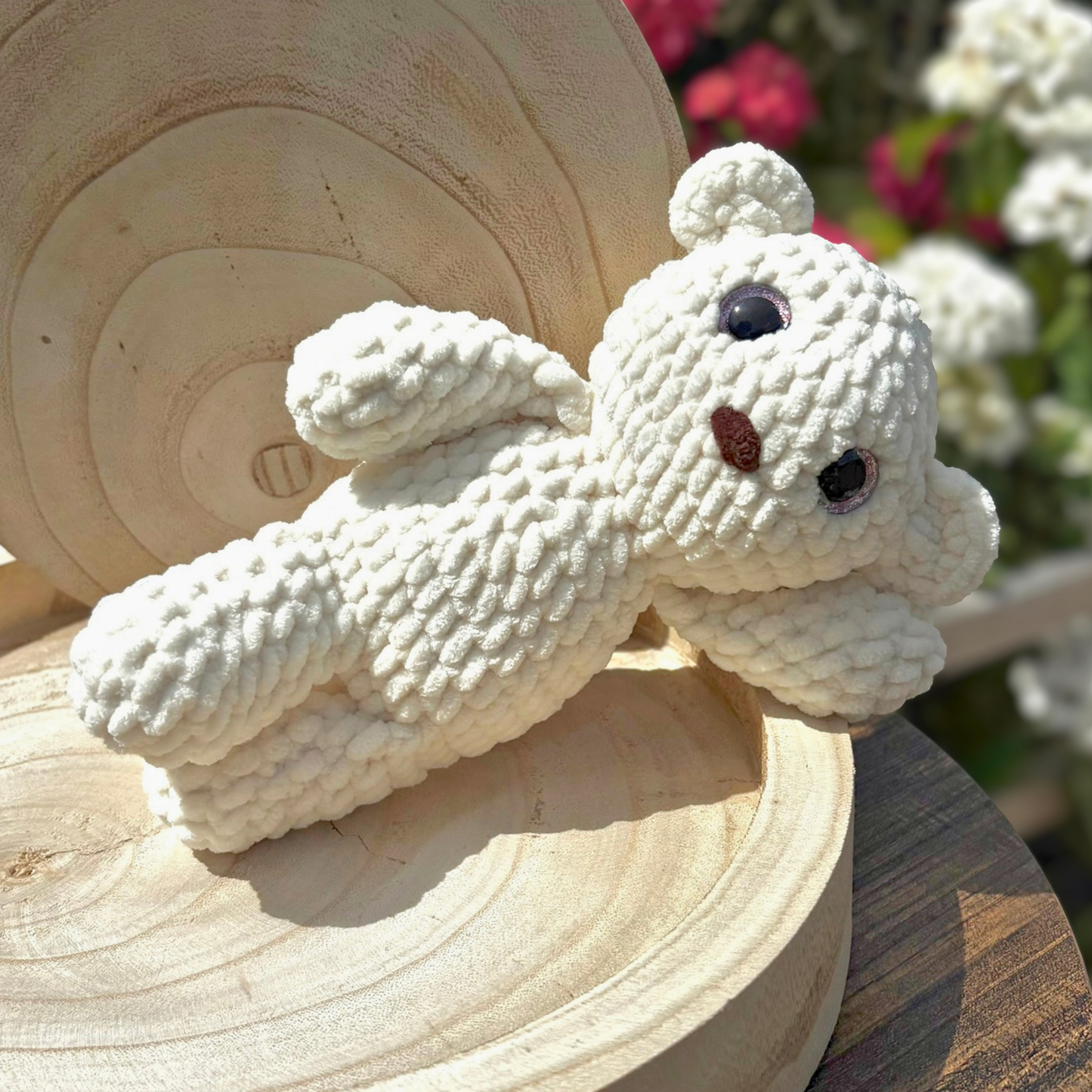 Crochet Chenille Bear in Cream
