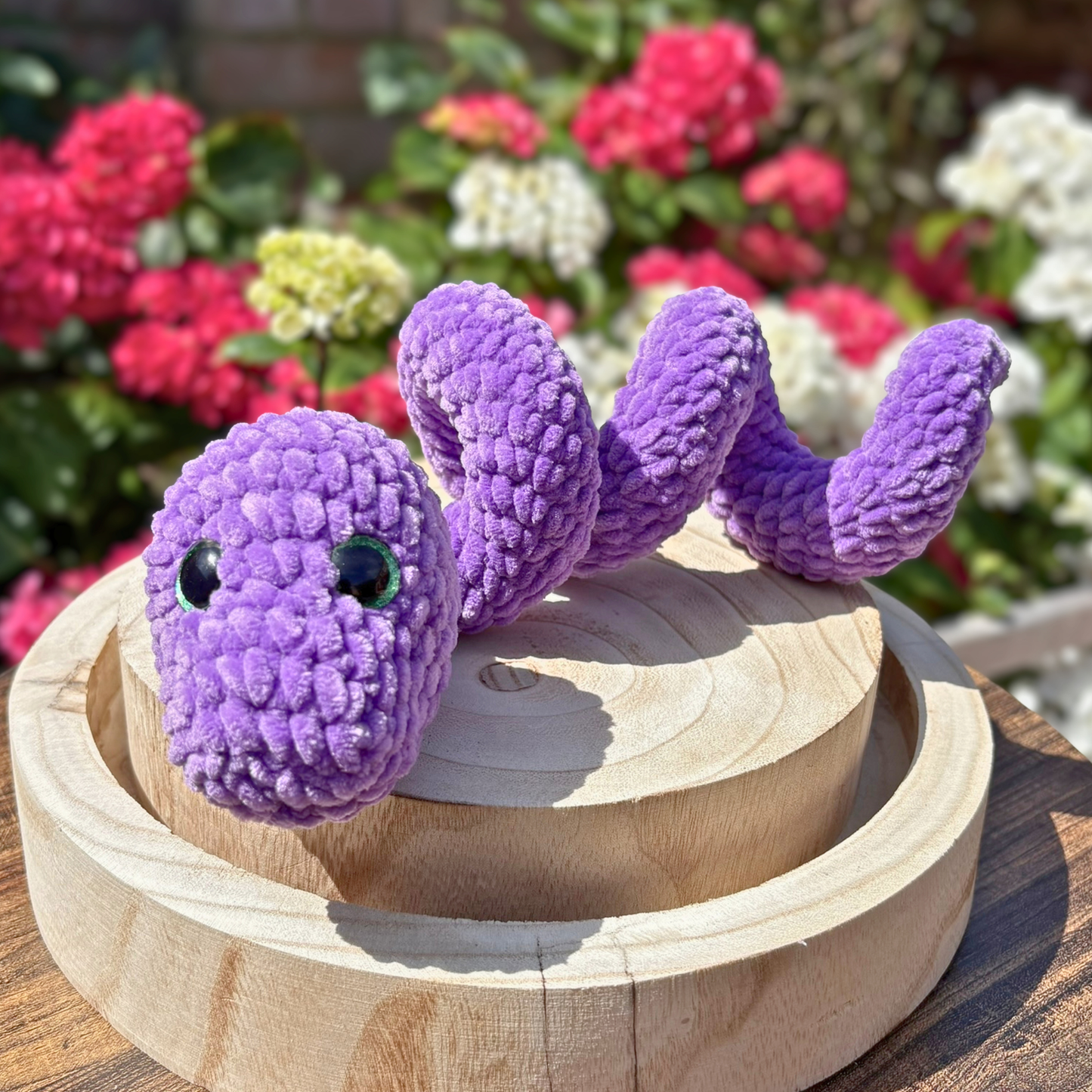 Crochet Chenille Twisty Snake in Purple Colour