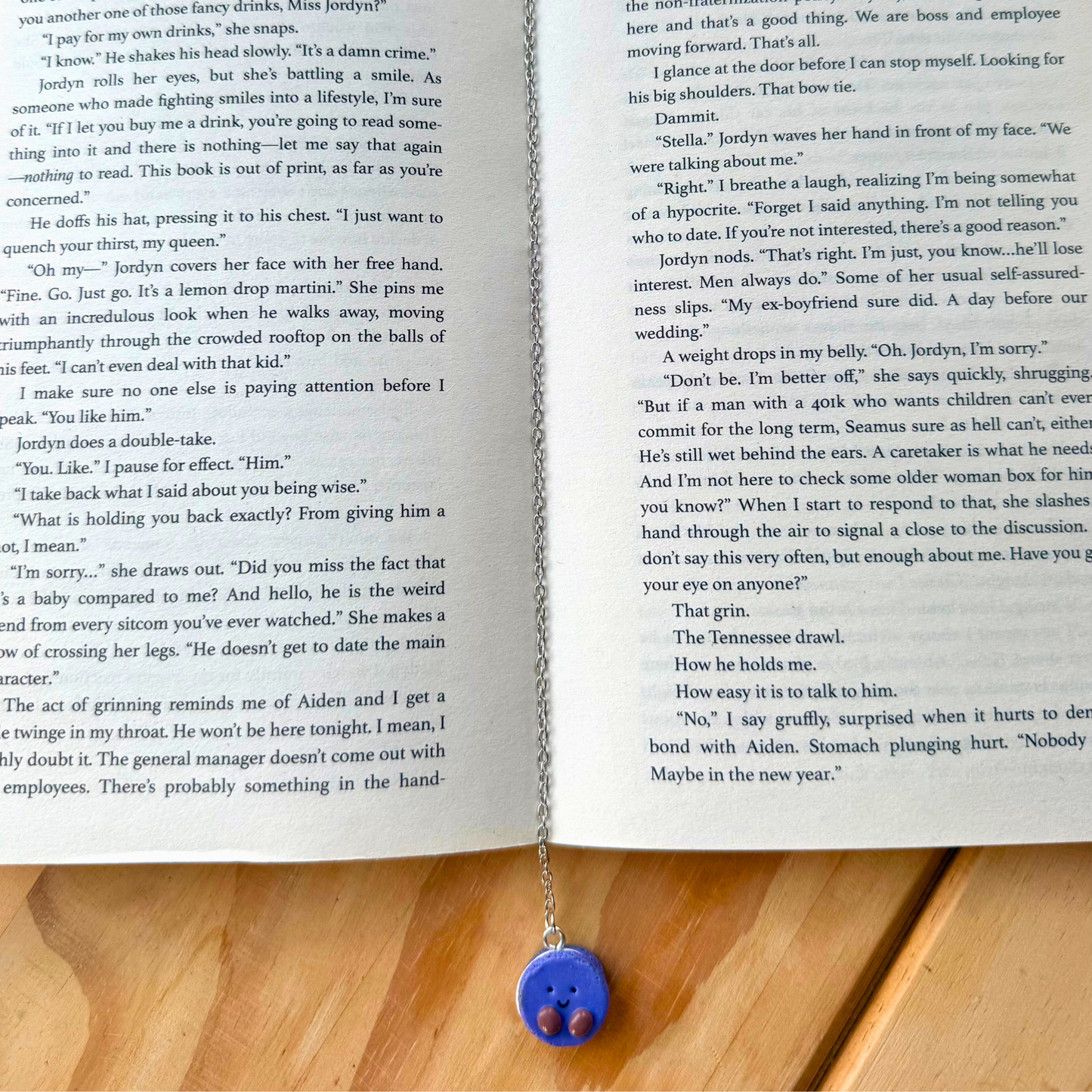 Purple Macaron Polymer Clay Chain Bookmark