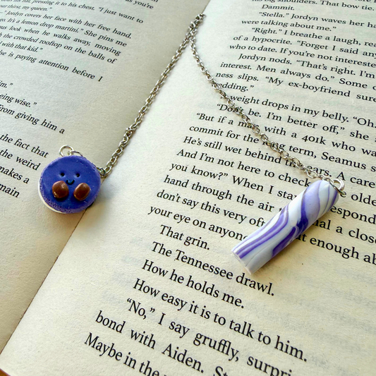 Purple Macaron Polymer Clay Chain Bookmark