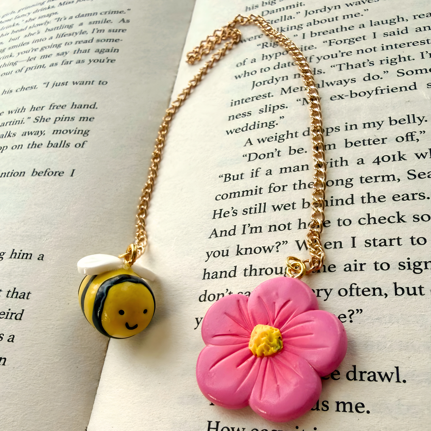 Bumble Bee Polymer Clay Chain Bookmark