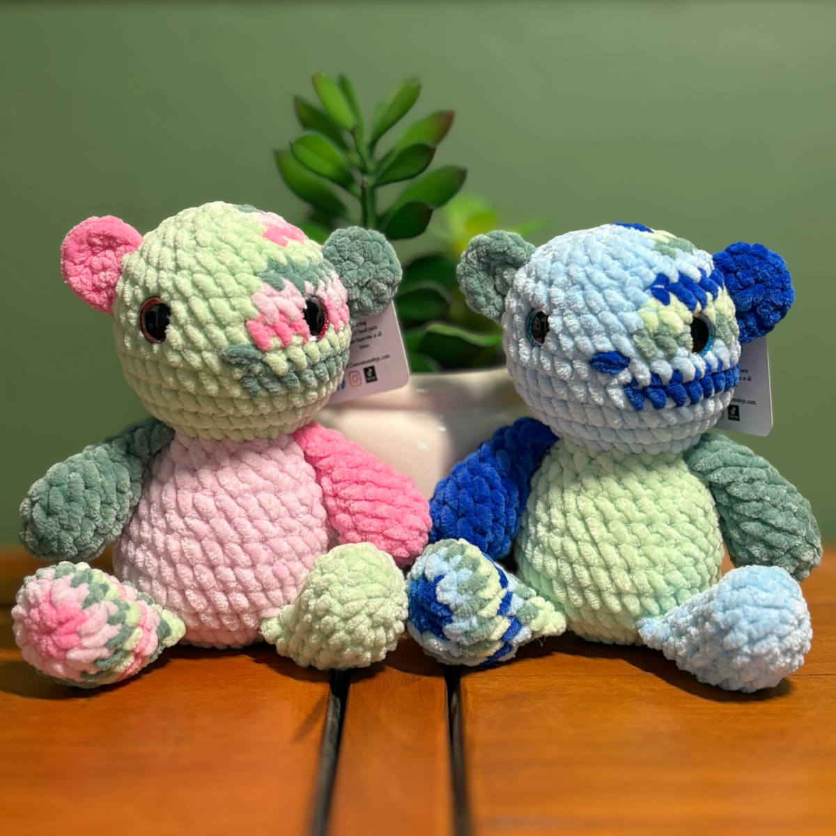 Crochet Chenille Patchy Bear