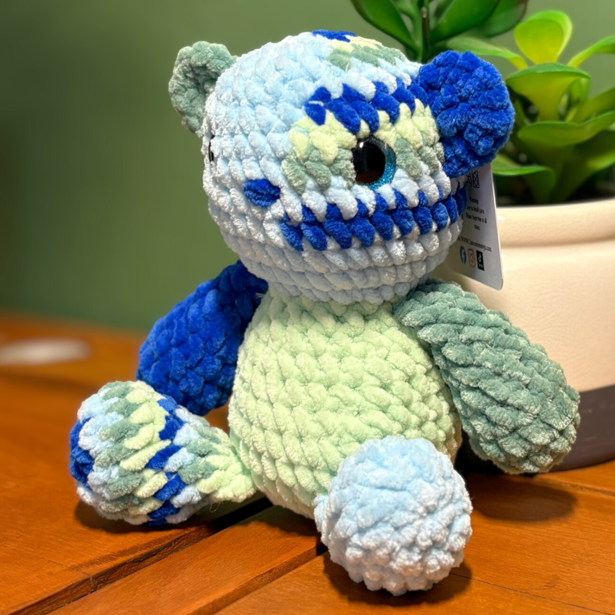 Crochet Chenille Patchy Bear