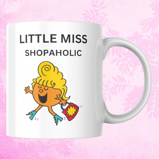 Novelty Little Miss Mug, Little Miss Shopaholic, Can Be Personalised, Great Gift Idea