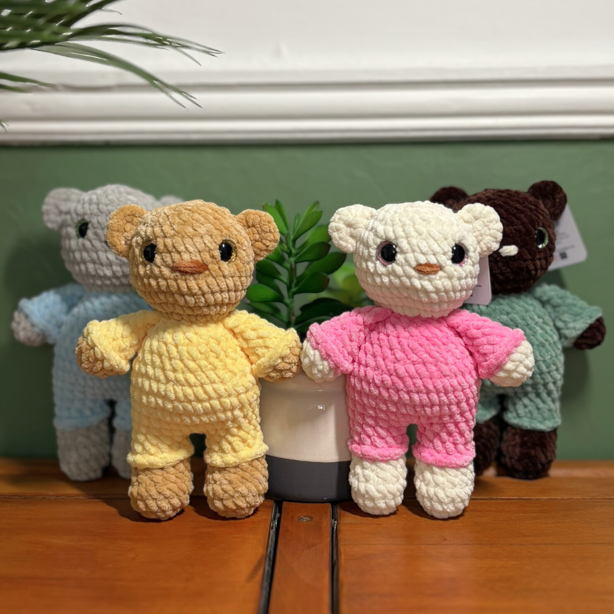 Crochet Chenille Bedtime Snuggle Bear