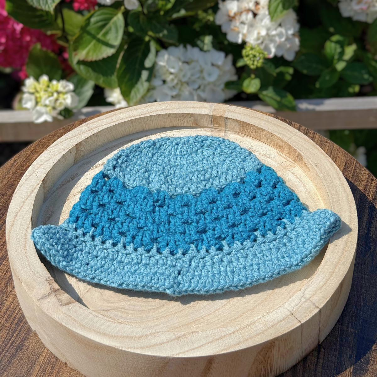 Handmade Crochet Toddler Bucket Hat in Teal 1-3 years