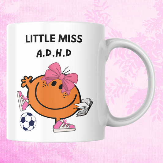 Novelty Little Miss Mug, Little Miss A.D.H.D, Can Be Personalised, Great Gift Idea