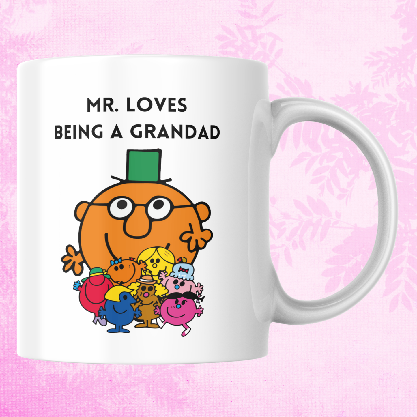 Novelty Mr. Men Mug, Mr. Loves Being A Grandad, Can Be Personalised, Great Gift Idea