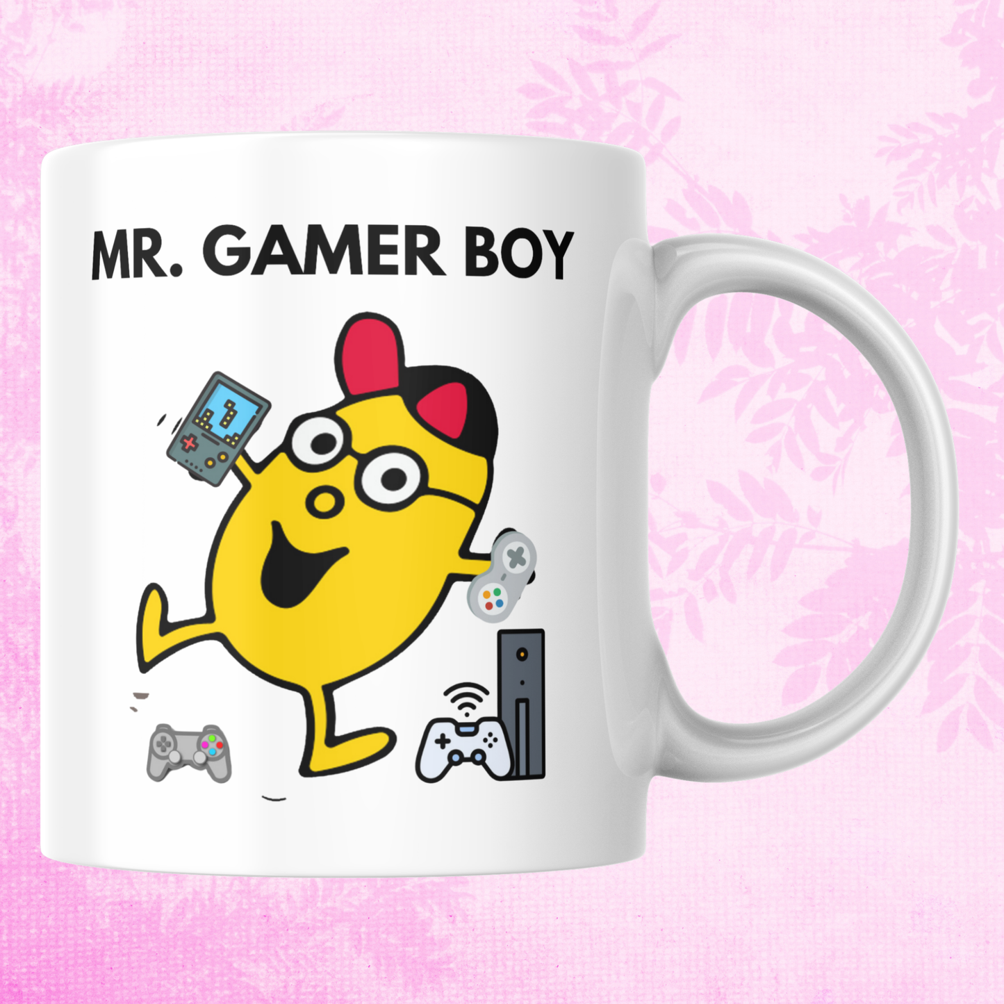 Novelty Mr. Men Mug, Mr. Gamer Boy, Can Be Personalised, Great Gift Idea