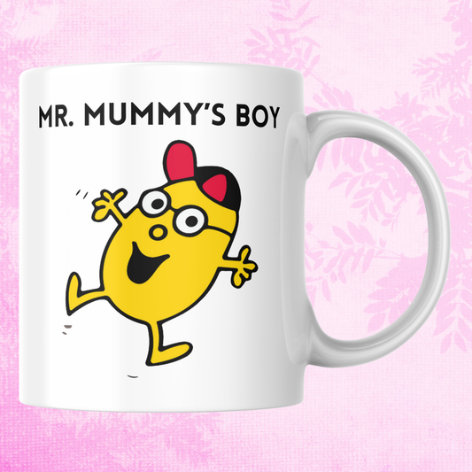 Novelty Mr. Men Mug, Mr. Mummy's Boy, Can Be Personalised, Great Gift Idea