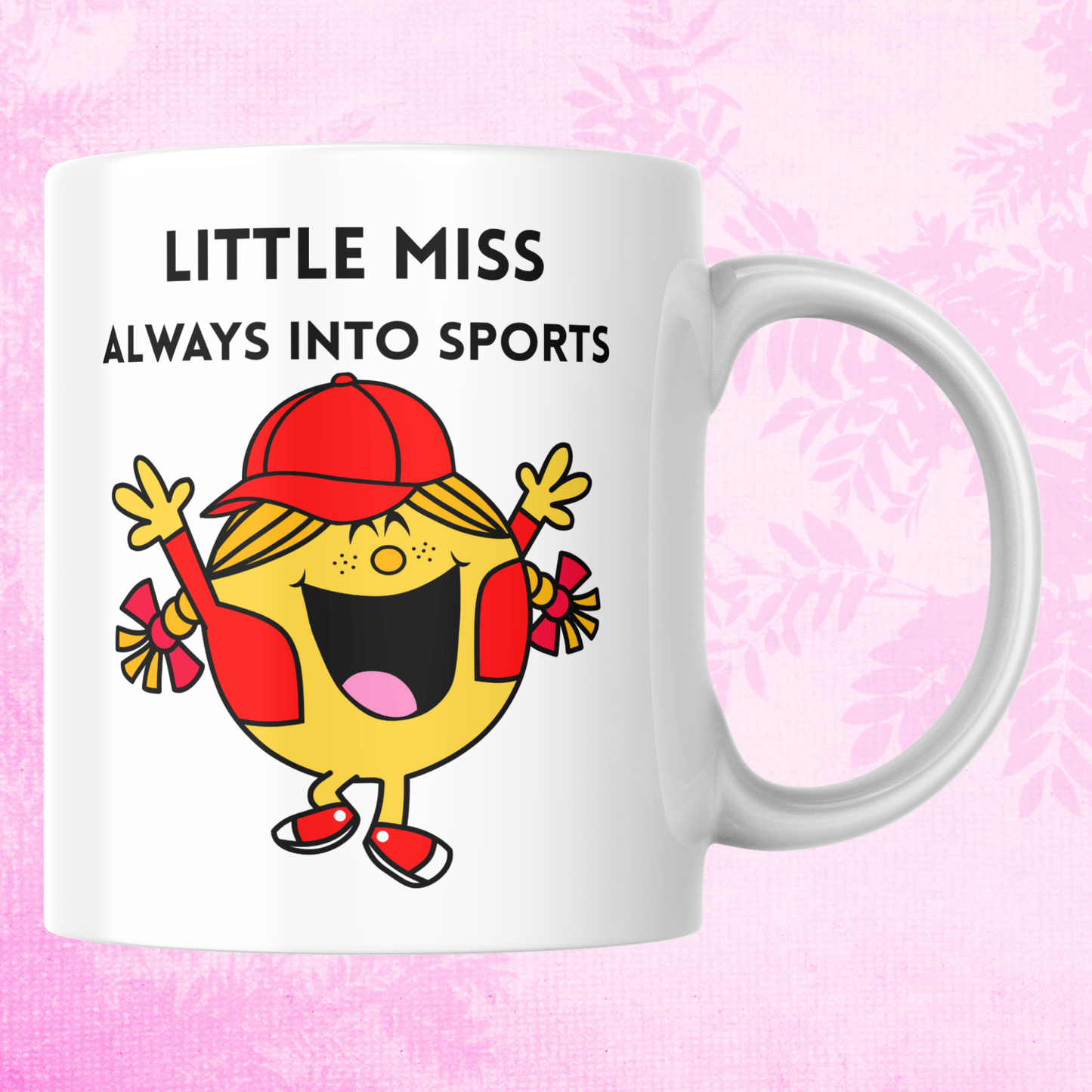 Novelty Little Miss Mug, Little Miss Always Into Sports, Can Be Personalised, Great Gift Idea
