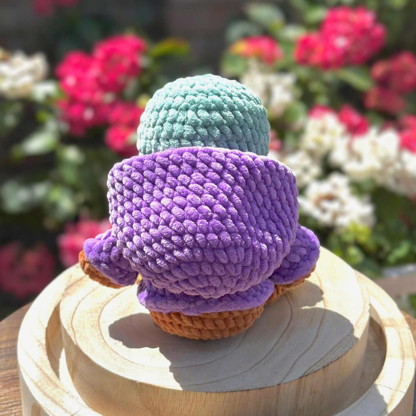 Crochet Chenille Hoody Mallard in Purple Interactive Hoody