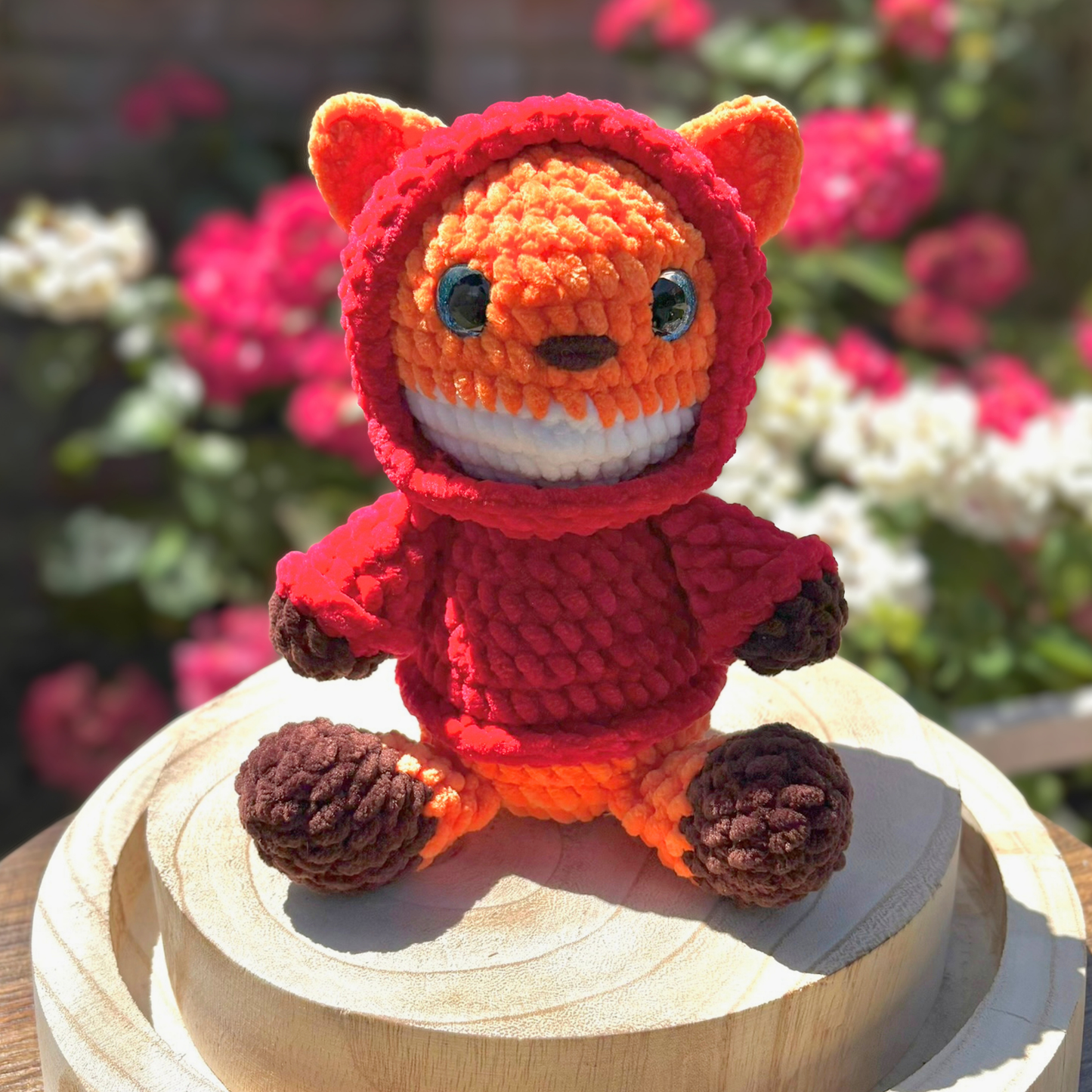 Crochet Hoody Fox With Interactive Red Hoody