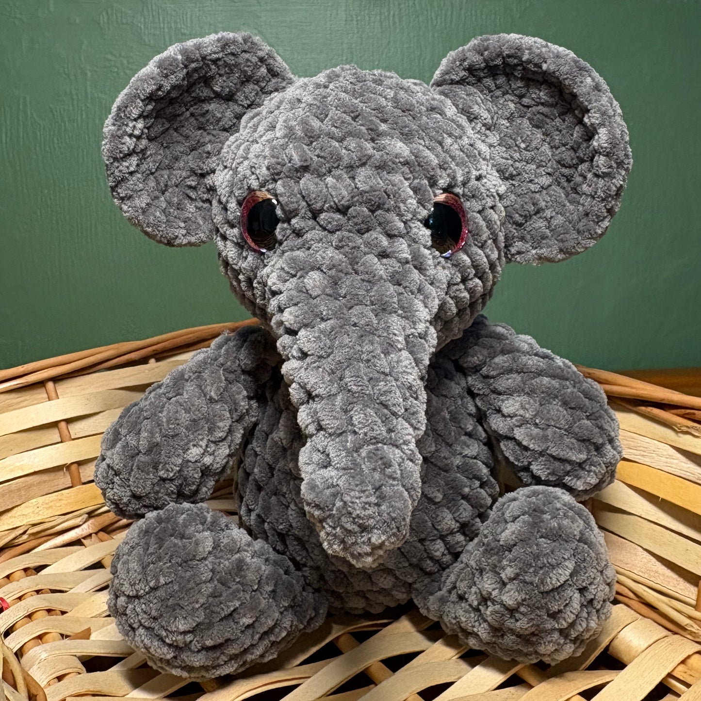 Crochet Chenille Elephant in Various Colours