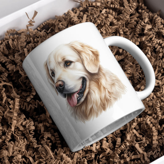 Golden Retriever Dog 11oz White Mug, Perfect Gift Idea As It Comes Boxed.