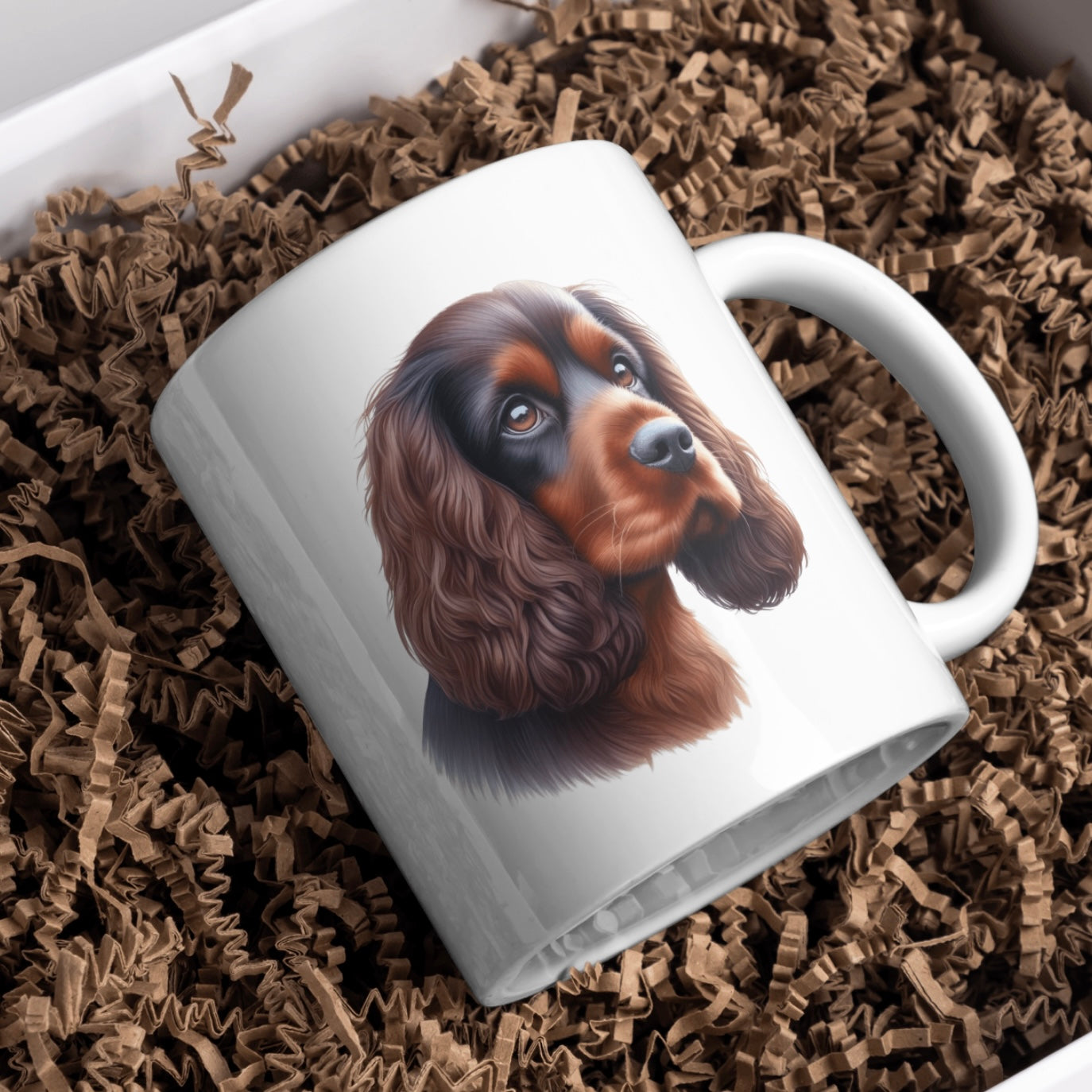 Sussex Spaniel 11oz White Mug, Perfect Gift Idea As It Comes Boxed.