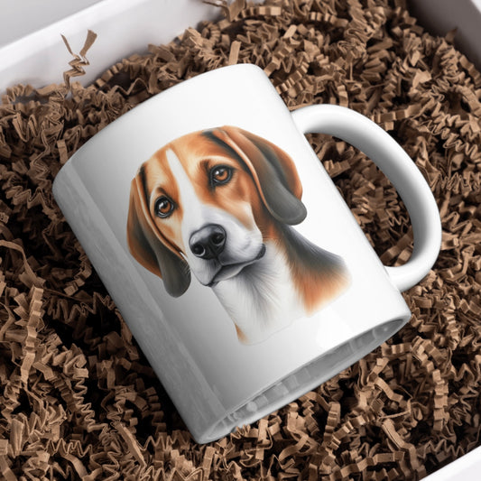 American Fox Hound Dog 11oz White Mug, Perfect Gift Idea As It Comes Boxed.