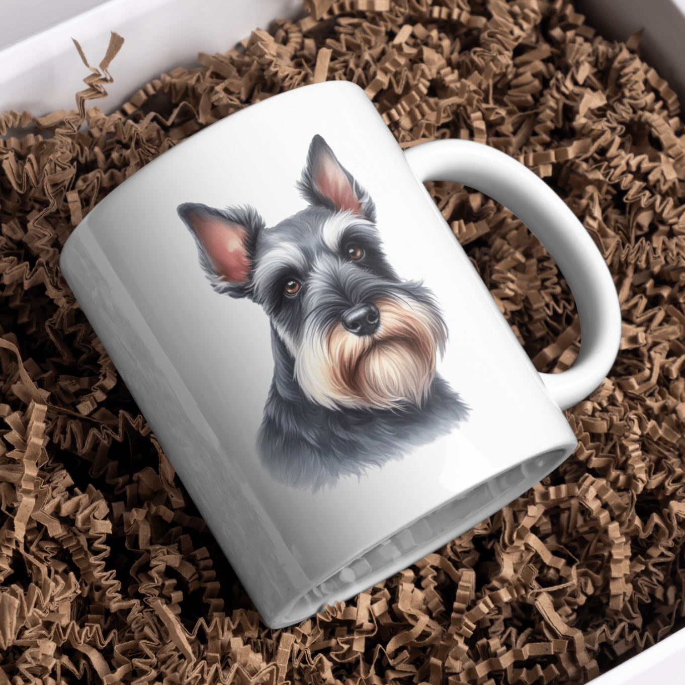 Schnauzer Dog 11oz White Mug, Perfect Gift Idea As It Comes Boxed.