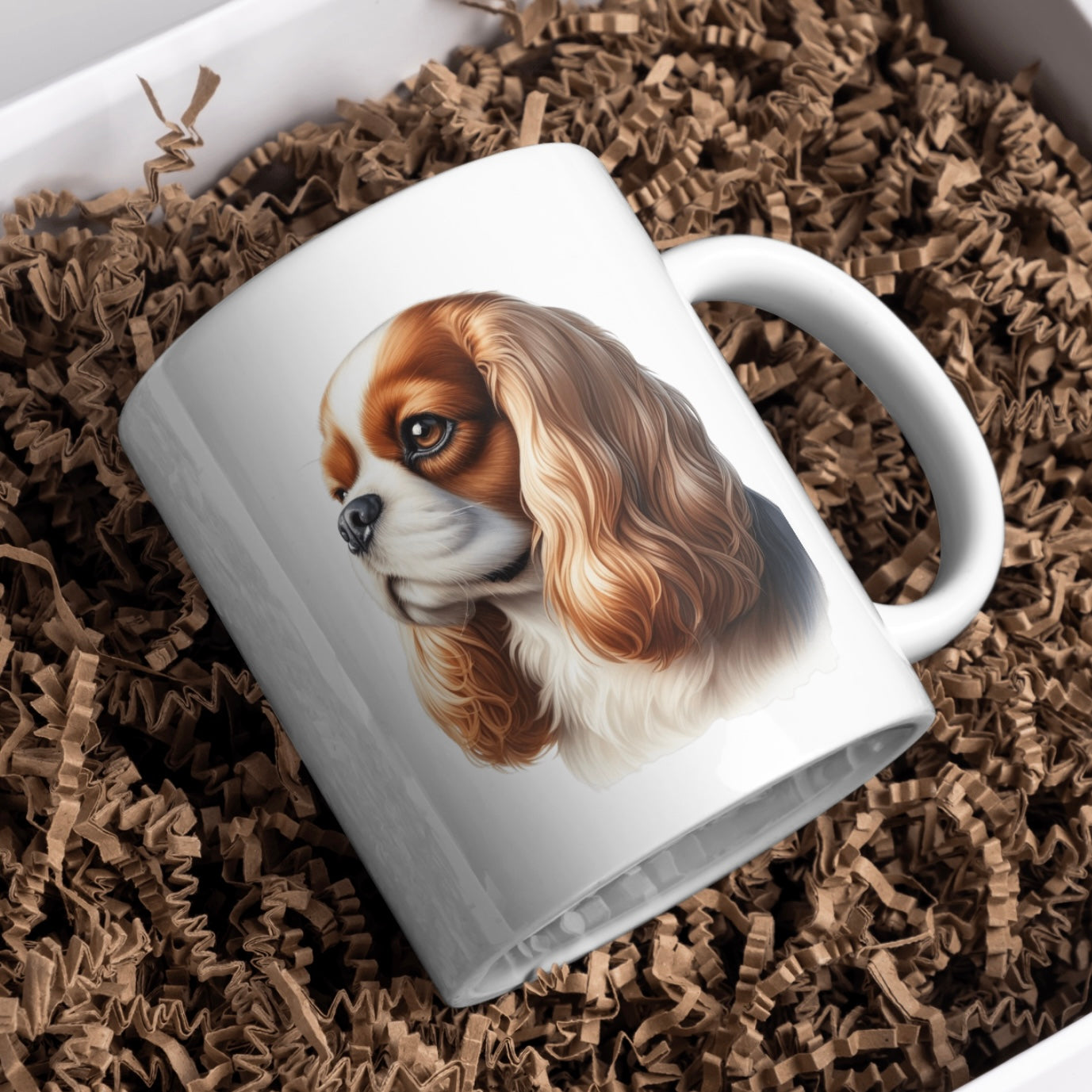 Cavalier King Charles Spaniel Dog 11oz White Mug, Perfect Gift Idea As It Comes Boxed.