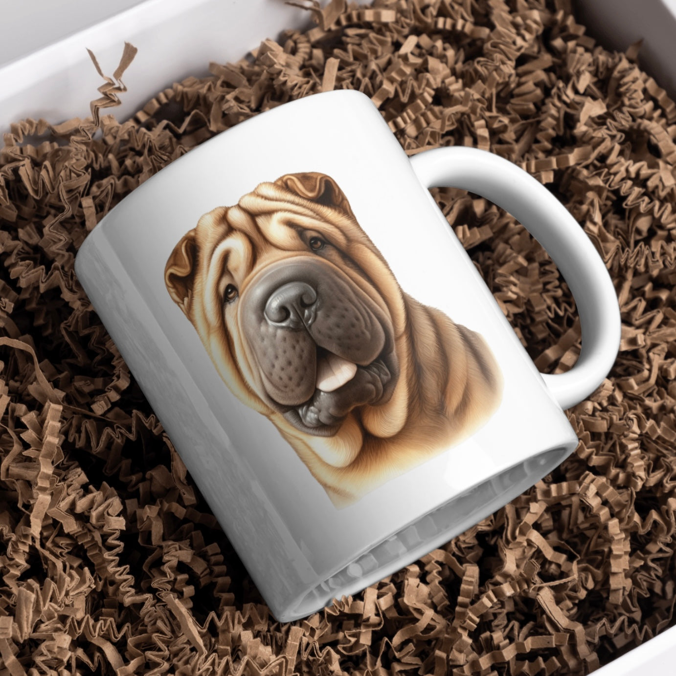 Shar Pei Dog 11oz White Mug, Perfect Gift Idea As It Comes Boxed.