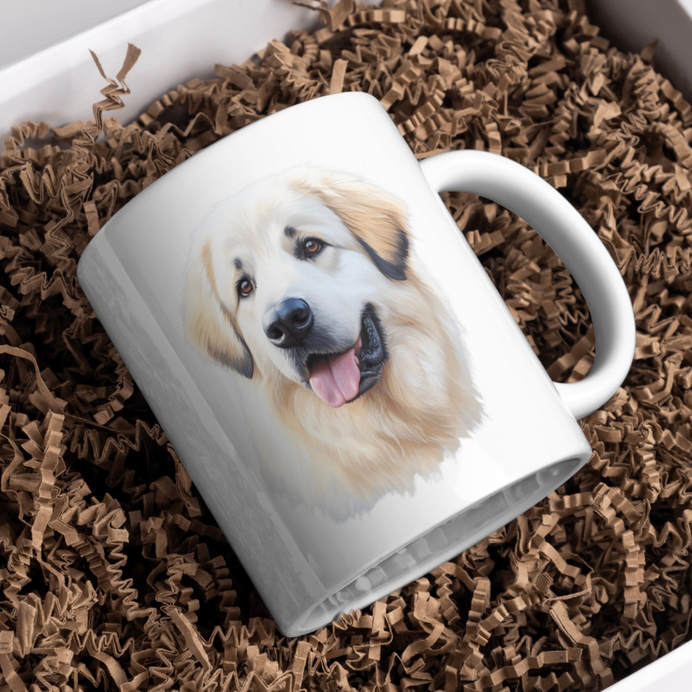 Great Pyrenees Dog 11oz White Mug, Perfect Gift Idea As It Comes Boxed.