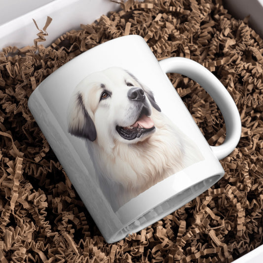Great Pyrenees Dog 11oz White Mug, Perfect Gift Idea As It Comes Boxed.