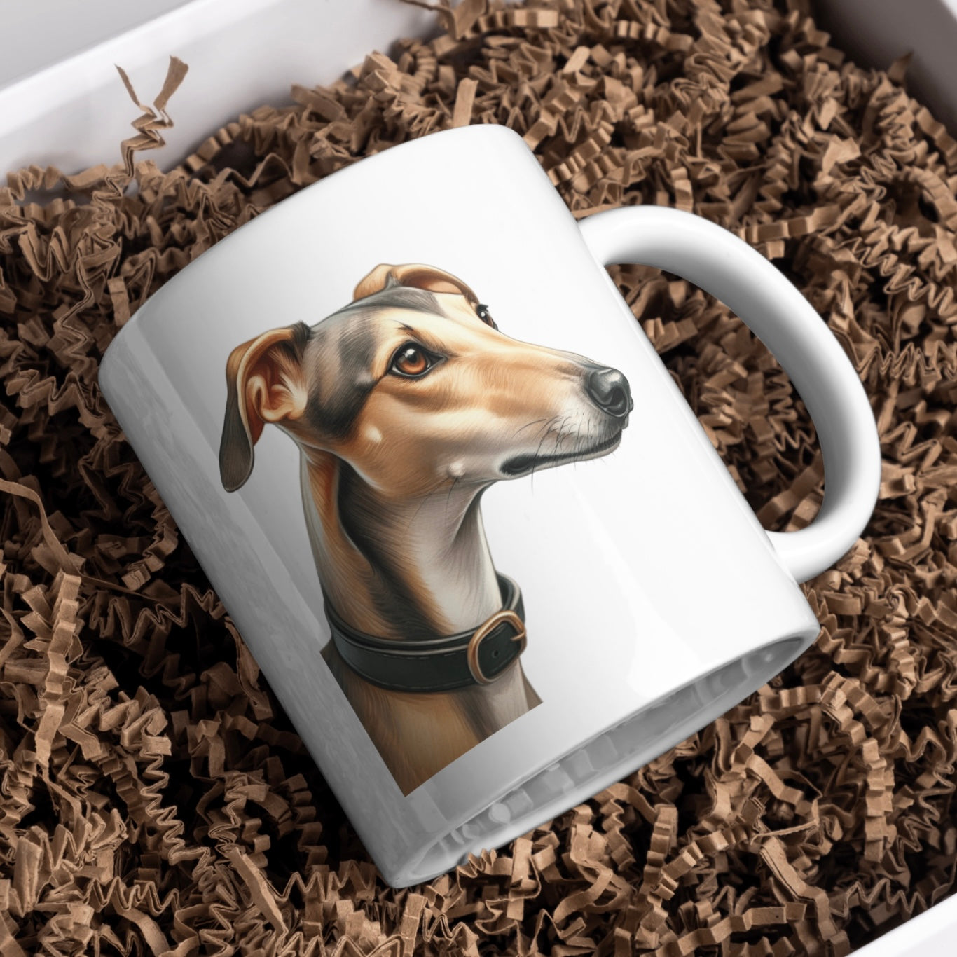 Grey Hound Dog 11oz White Mug, Perfect Gift Idea As It Comes Boxed.
